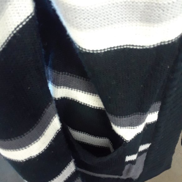 New Ladies Open front Stripes Sweater Cardigan With Pocket - Picture 4 of 9